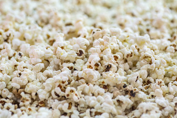 Popcorn background. Texture popcorn close up