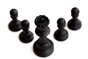 Chess business concept, leader & success ,isolated white background,selective focus