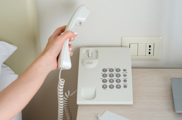 room service print on the sheet of paper with the telephone, make the call, for hotel...