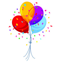 Beautiful Birthday Party Balloons Vector.