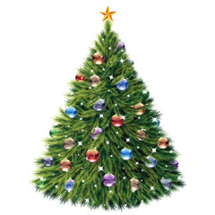 Christmas tree to celebrate in christmas white background.