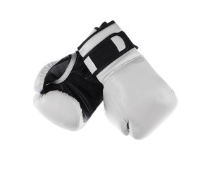 white boxing gloves isolated on white background