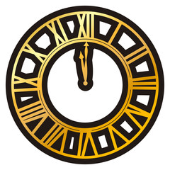 Obraz premium Golden clock icon