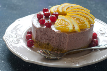No baking cheesecake with cranberries dried apricots and orange