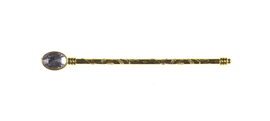 golden magic wand isolated on white background
