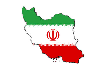 It's map-flag IRAN . Isolated. 3D illustration.