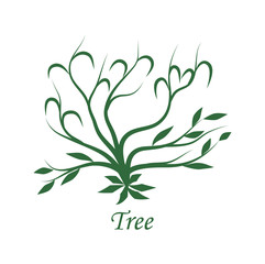 Vector illustration of tree and leaf