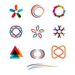Colorful abstract logo design collection. Set of Abstract circle logo design vector template