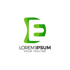 Colorful elegant letter e premium logo vector