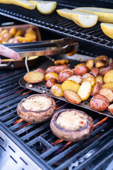 Grilling potatoes