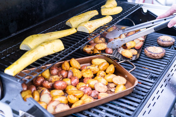 Grilling potatoes