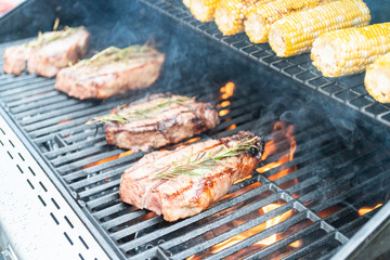 Grilling steak