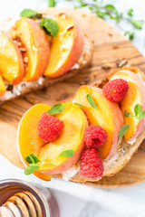 Peach ricotta toast