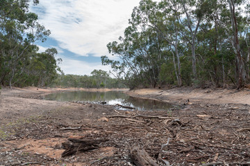 Drought affected water reservoir in outback Australia