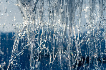 Fototapeta na wymiar frozen movement of air in the ice