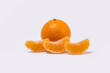 Mandarin on a white background