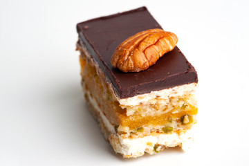 chocolate cake isolated on white background