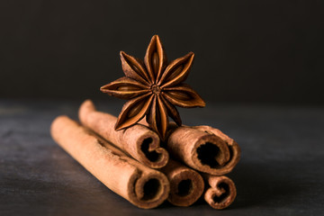 Obraz na płótnie Canvas Cinnamon Sticks and Star Anise