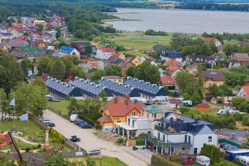 Niechorze panorama z jeziorem Liwia Łuża