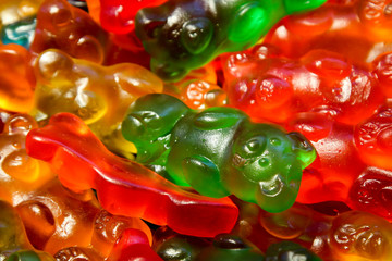 Gummi Bären, Weichtiere, farblich gestalltete Weichtiere, Naschereien