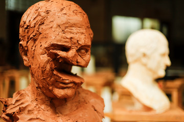 Destructed clay head