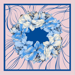 Floral pattern, can use be for shawl, decor, fabric.Vector illustration