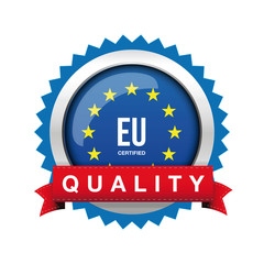 EU - Europe Certified Quality badge sign