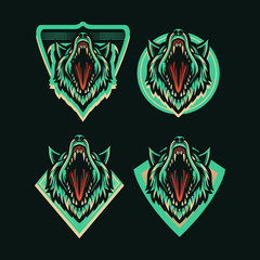 wolf head emblem vector illustration