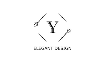 Elegant monogram design on a white background. Floral logo.