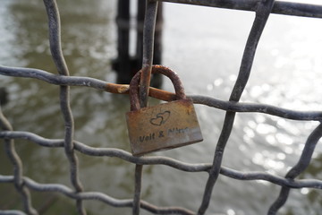 love lock on the fence