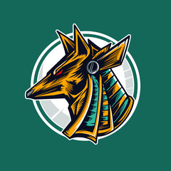 anubis wolf head vector illustration design
