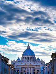 Obraz premium St. Peter's Basilica and St. Peter's Square located in Vatican City near Rome, Italy.