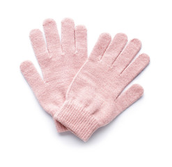 Stylish gloves on white background