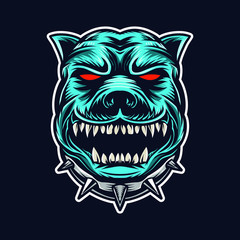 pitbull dog head vector illustration design