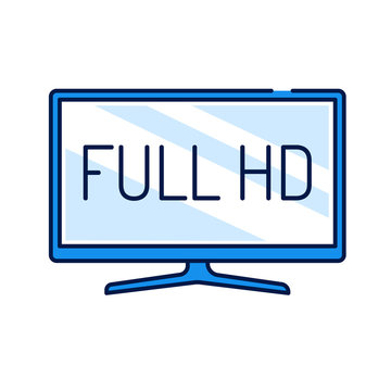 Full hd color line icon. Full High Definition. Resolution 1920 1080 pixels and a frame rate of at least 24 sec. Pictogram for web page, mobile app, promo. Editable stroke.