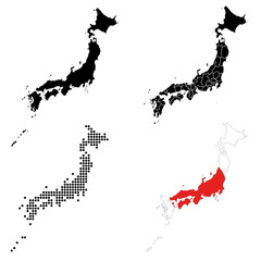 A set of detailed accurate vector maps of Japan