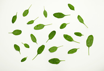 Fresh spinach on white background