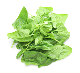 Fresh spinach on white background
