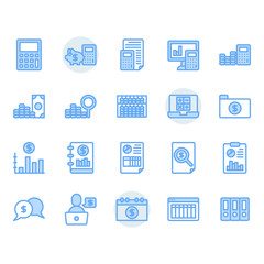 Accounting related icon and symbol set