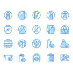 No plastic concept related icon and symbol set