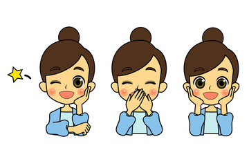 まんがドジ女子肘つき