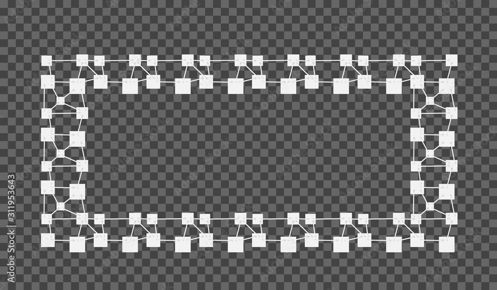 Poster eps10. frame of white cubes interconnected by tubes on a transparent background. vector graphics