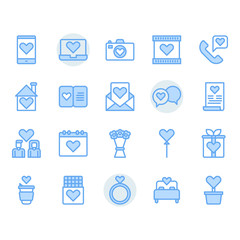 Valentines and love icon and symbol set