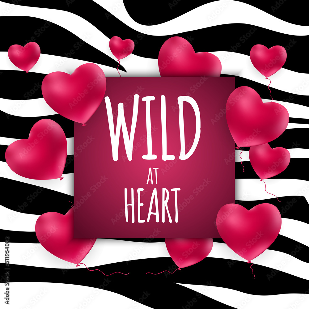 Canvas Prints Wild at Heart Background with Zebra Skin Pattern. Vector Illustratio