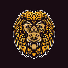 lion head vector illustration design on dark background