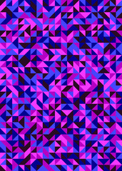 Seamless pattern with random colored quarter circles Generative Art background illustration