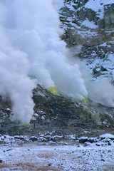 北海道　硫黄山の噴煙