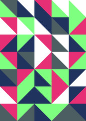 Seamless pattern with random colored quarter circles Generative Art background illustration