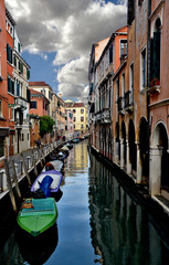 View of a small canal in Venice, Italy