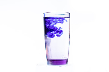 glass with ink
